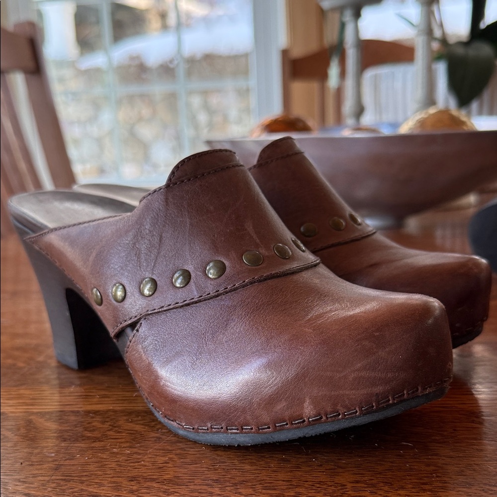 Dansko Brown Leather Women's Clogs